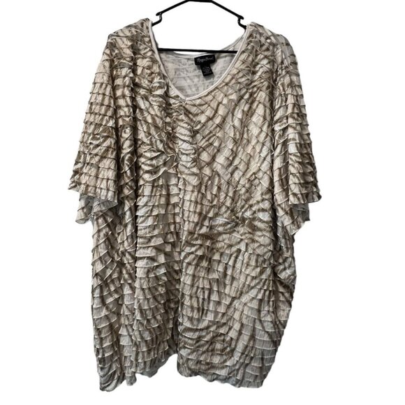 Maggie Barnes Top Blouse Plus Size 5X Pleated Ruffle Style Classic Business City - Picture 1 of 7